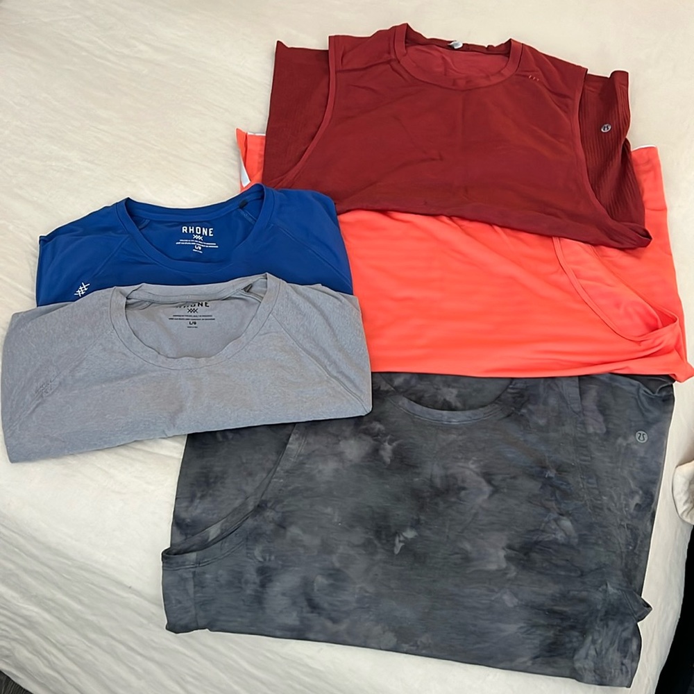 Mens Fitness Bundle - Lululemon and Rhone Tees and Tanks - Large